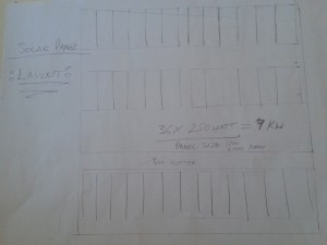 Layout of a 26 panel solar cell array