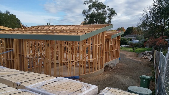Frame ready for the roof installation