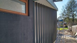 Klip Lok roofing used as wall cladding
